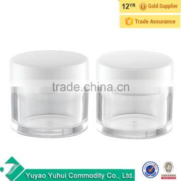 20ml PS Clear Heavy Wall Plastic Jar with White Cap