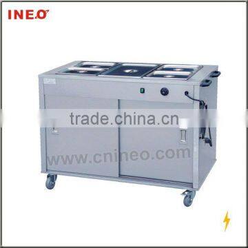 Stainless Steel,Electric,3 Pans,2Kw,Movable,Sliding Door,Bain Marie Food Warmer