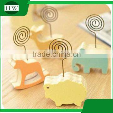 cheap mini cartoon wooden animal photo name business card holder