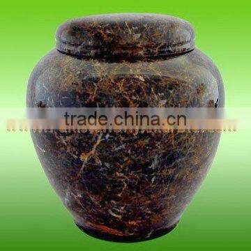 NATURAL STONE BLACK AND GOLD MARBLE URNS photo-2