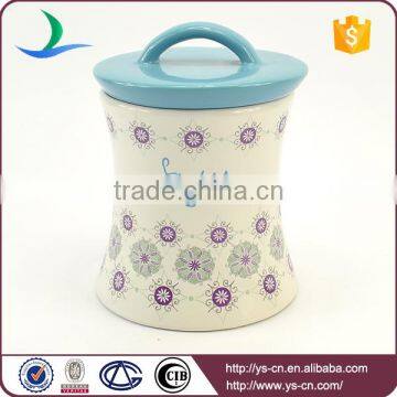 Modern Style Ceramic Storage Containers With Blue Lid photo-5