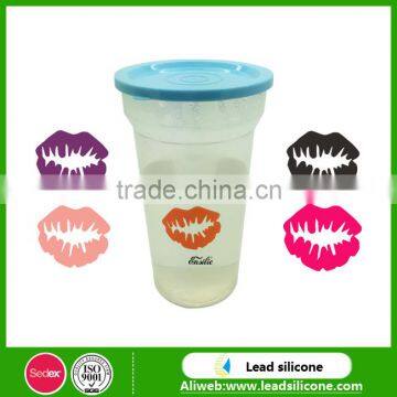 Novelty Sexy Lips Silicone Wine Glass Marker Silicone Wine Charms Silicone Bottle Charms Bottle Marker photo-2