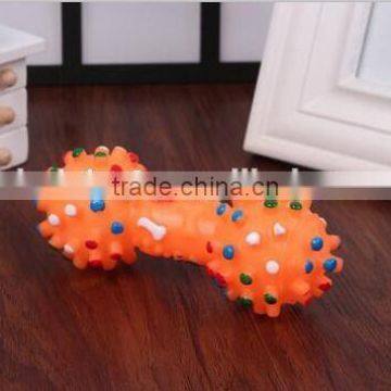 CY189 Colorful Mini Dotted Dumbbell Shaped Squeeze Squeaky Faux Bone Toys For Pet Dog Bite Game, Chien Juguetes Perros photo-6