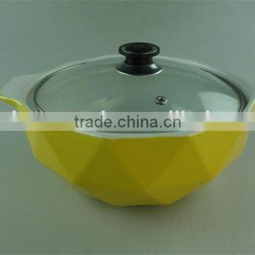 AB Grade Wholesale Stock Dimond Shape Ceramic Casserole With Glass Lid,soup&stock Pot photo-2