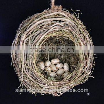 Handmade Dry Branch Artificial Hanging Bird Nest photo-5