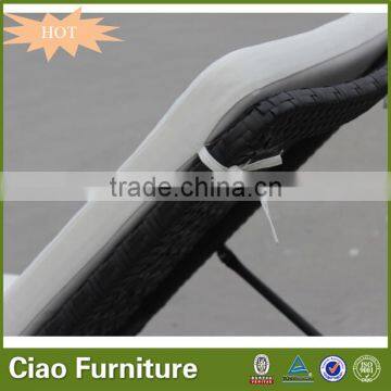 Flower Weaving Outdoor Furniture Plastic Rattan Beach Sun Lounger photo-5