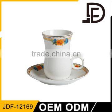 Drinkware wholesale  arabic 12 pcs ceramic coffee cup and saucer, modern turkish coffee cups