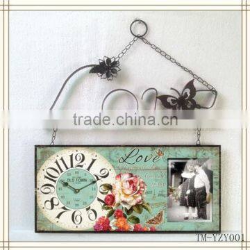 Hot sale new design wrought iron wall decoration clock