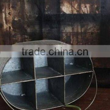 6 Grids Portable Metal Kitchen Storage Box/Utensil Caddy/Picnic Collector/Beer Bucket/House Keeper photo-3