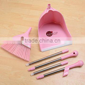 High Quality Plastic Broom Dustpan Cleaning Sets With S/S Stick 85cm Soft Hair Length 10.5cm photo-3