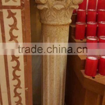 Yellow Decoration Column Stone Roman Pillars for Sale photo-2