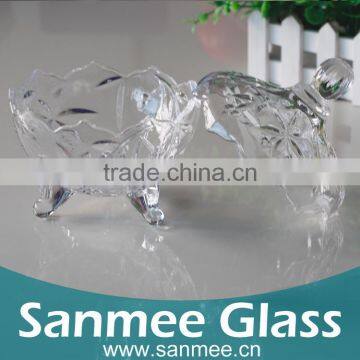 Transparent Quality Glass Candy Bowl Glass Sugar Bowl