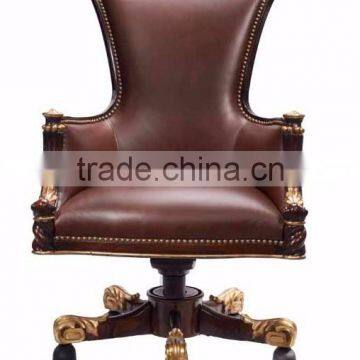 Classical Luxury Italian Design Solid Wood Office Table With Artistic Marquetry Decor for CEO Manager Room BF12-04244c photo-5