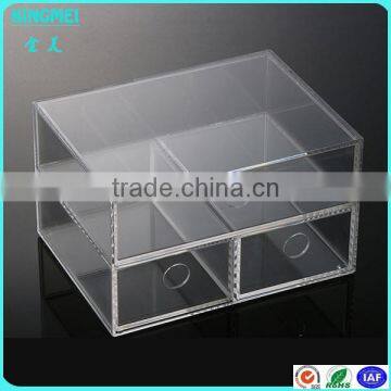 HIGH quality and custom clear acrylic jewelry box with drawer