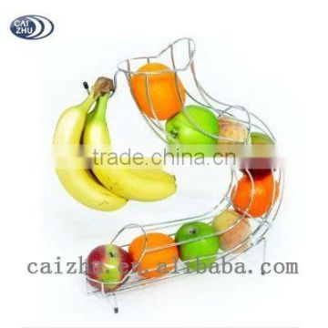 Wholesale fruit basket with banana holder hook hanging wire basket