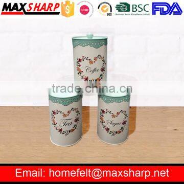 Set of 3 Flower Heart Shape Logo Canister photo-2