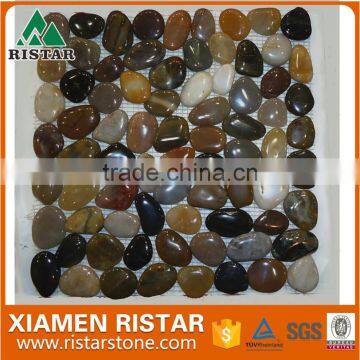 polished natural river pebble mosaic pebble tile