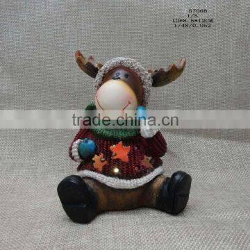 Christmas Indoor Home Decoration Resin Christmas Deer With Led Lights photo-3