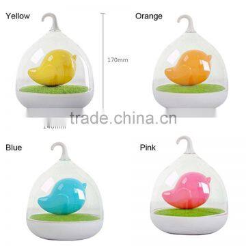 Dimmable Lamp 3d Bird LED Night Light With Rotary Handle and Battery,in Indoors and Outdoors Color Pink photo-3