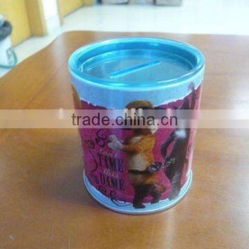 Metal Coin Bank with Plastic Lid