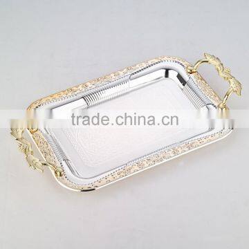 Gold Stainless Steel Decorative Tray for Wedding