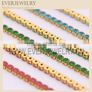 1.5mm SS5 zircon stone cup chain