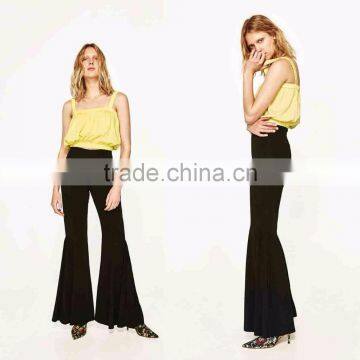 Trousers for Women Fashion Plain Dyed Cheap Wholesale Custom Women Pants and Trousers Bell Bottom Trousers Cutting