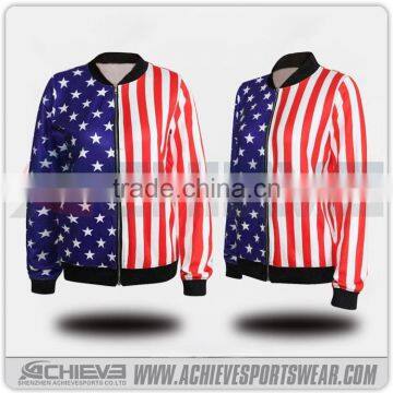 Tackle Twill Logo America Flag Bomber Jackets Wholesale