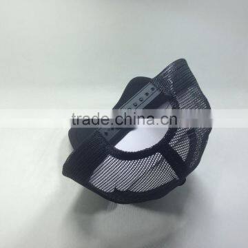 Black Trucker Hat With Printed Logo Custom Mesh Cap photo-4