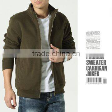 2017 Men's Spring Coat Cotton Wool Fleece Jacket/zip up Hoodie photo-3