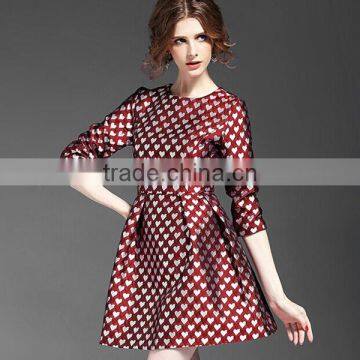 Ladies Fashion European Style Half Sleeve Fit and Flare Short Autumn Dress photo-6
