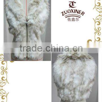 2013 ladies fashion print fur vest