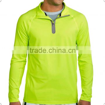 cheap price good material Men's lightweight quick dry fit Performance 1/4 Zip safety green pullover Jacket for outdoor and golf