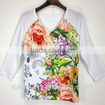 lady print fashion casual T-Shirts