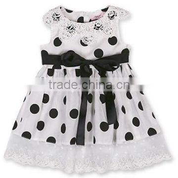 F10042A new style dot pattern sundress girls latest dress