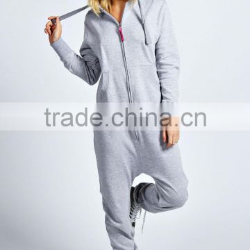 hooded fleece plain onesie women fashion