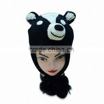 Fashionable Knitted Animal Shaped Hat, Made of Acrylic, Available in Children and Adult Sizes