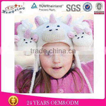 2014 Fashion Earflap Crochet Animal Winter Knitted Baby Christmas Hat