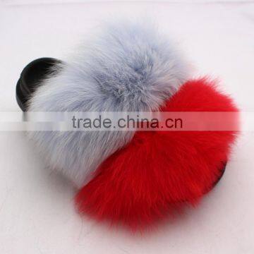 Myfur Mult Color Fur Slippers Fur Sandals Ladies Fox Fur Slippers Soft Indoor Slide Sandals