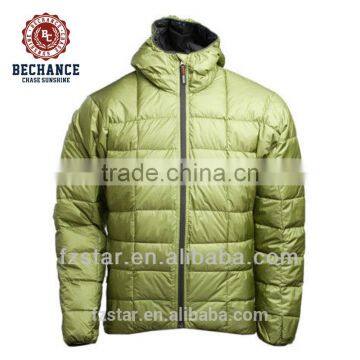man 100% nylon goose ultralight down jacket with hood