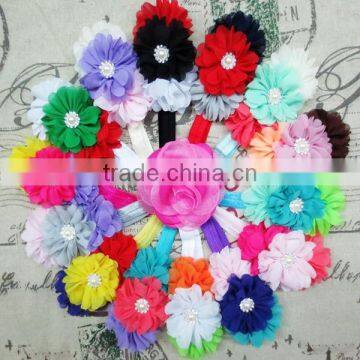 Wholesale Ballerina Chiffon Flower Headbands Toddle Girls Kids Baby Headbands 2015 Hair Accessories