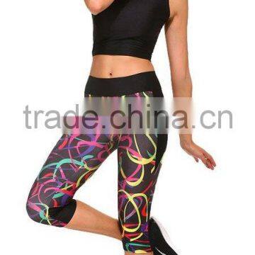Custom Design Heat Transferred Printing Women Wearing Tight Leggings Joggers Pants Yoga Wear photo-3