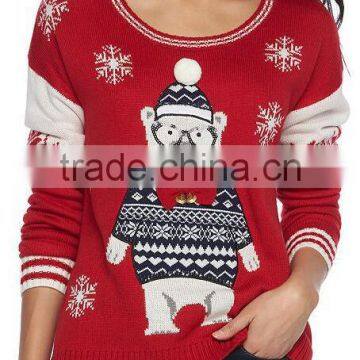Custom Funny Pictures Festival Young Girls Wearing Knits Sweater for Christmas photo-4