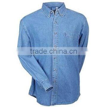 2014 garment factory denim jean fabric long sleeve shirts