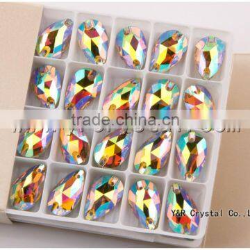 CitrineAB Color Drop Crystal Sew on Rhinestone Beads photo-3