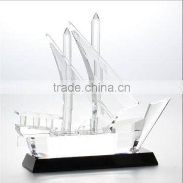 High quality Crystal Arab Dhow For With black base