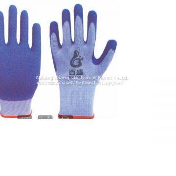 10G TC Gloves With Latex Coated Crinkle.work Gloves Safety Gloves Coated Gloves Protective Gloves Dipping Gloves photo-2