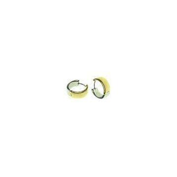 Two Tone Plated Thick Huggie Hoop Earring Stainless Steel, OEM, ODM Huggie Earring For Engagement, G