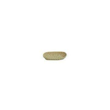 Moistureproof Biege Rattan Bread Basket Oval Shape Without Handle