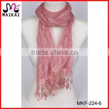 New fashion floral lace lady's polyester scarf